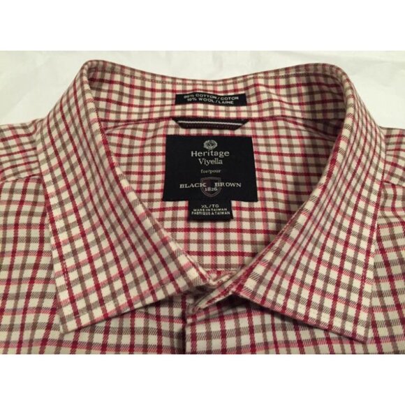 VIYELLA Heritage Long Sleeve Shirt Mens XL Check Plaid 90% Cotton 10% Wool - Picture 3 of 5